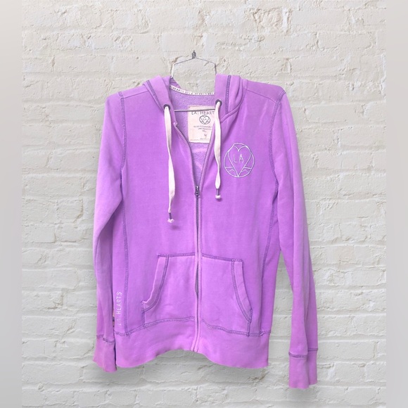 La Hearts Tops - LA Hearts Pink Zip Hoodie Sweatshirt PAC Sun Medium